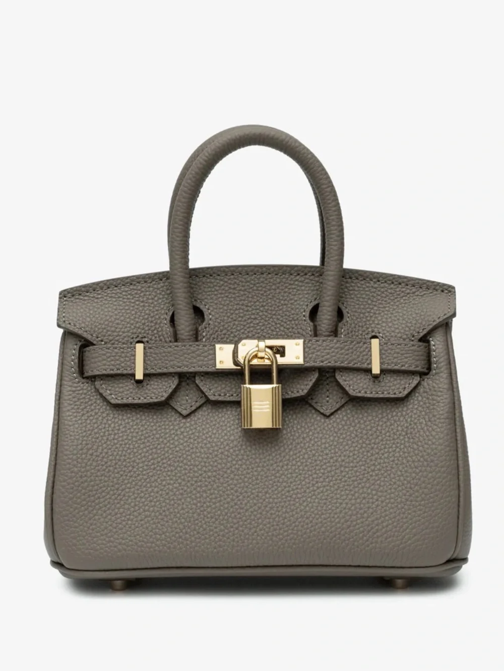 MILLE Bag, “GRACE”—Grey, Lock, Key, Clochette, Dust Bag, Strap, 20cm—EXCELLENT!